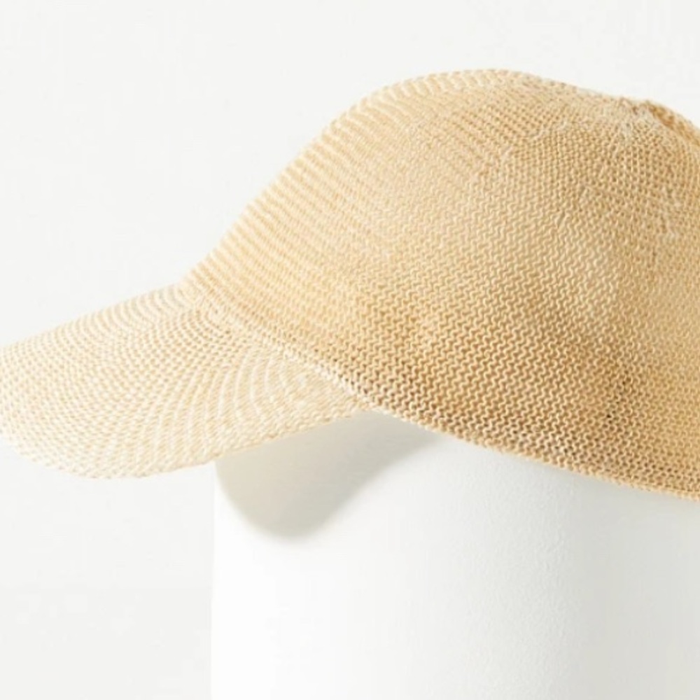 Beige Woven Cap